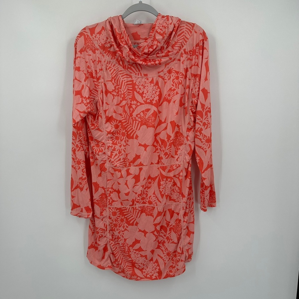 RipSkirt Hawaii Womens Runaround Coverup Dress Sz XL Resort Cruise Hooded Coral